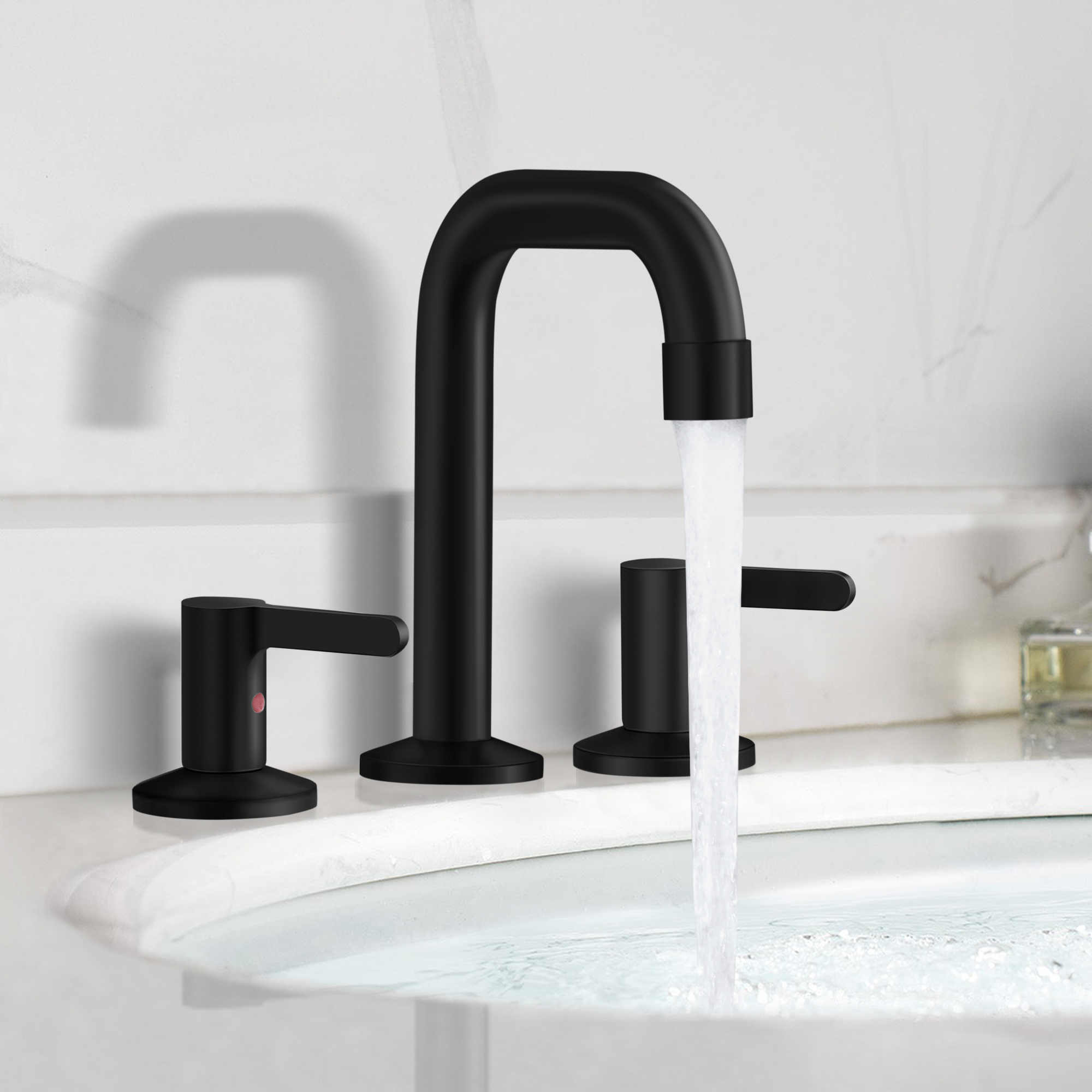 MP-21010 8'' Widespread Basin Black Faucet-Arrisea