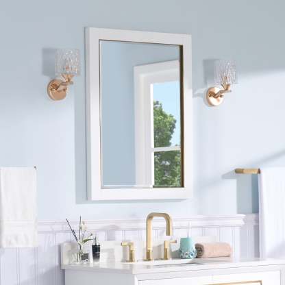 24 in. W x 32 in. H Framed Rectangular Beveled Edge Bathroom Vanity Mirror-Arrisea