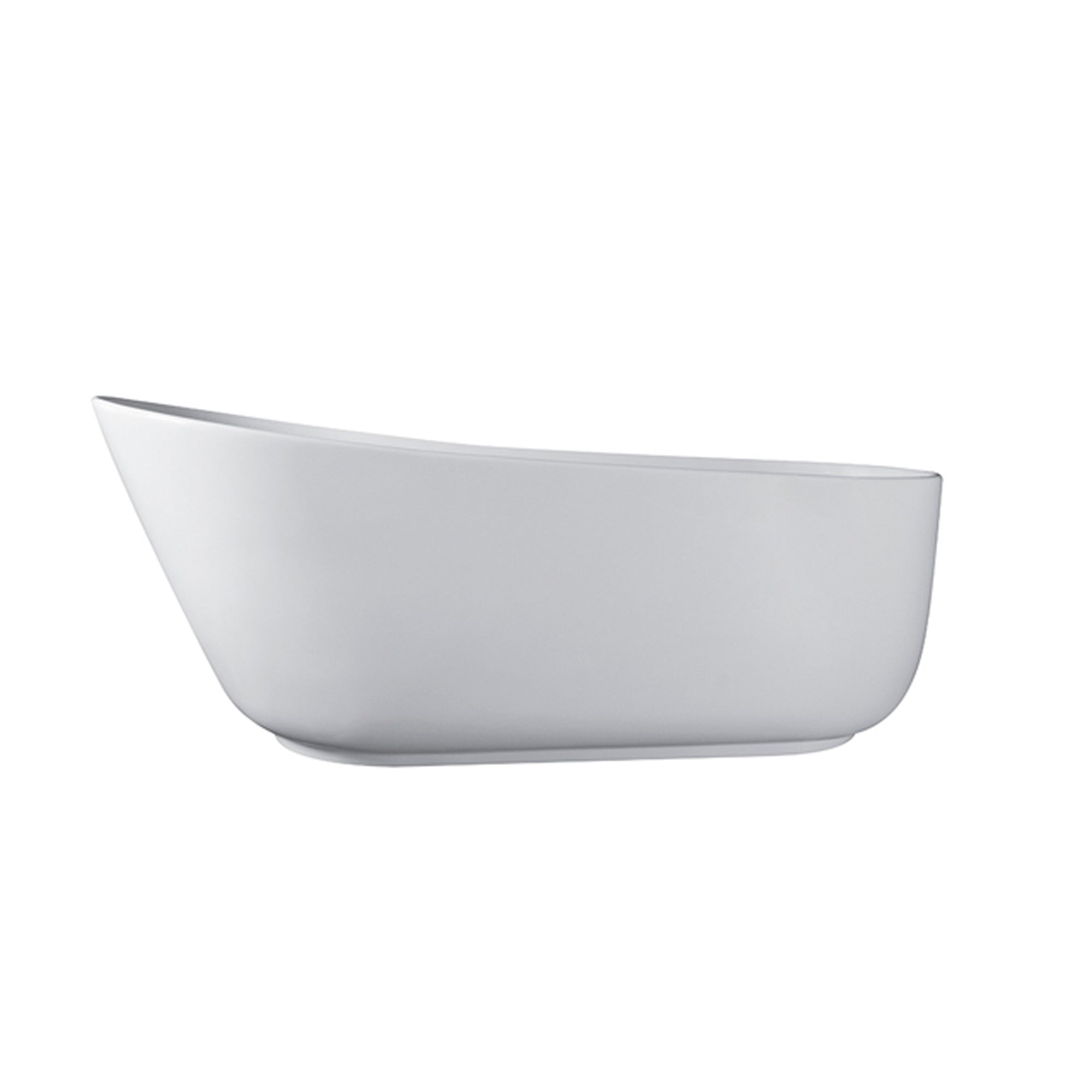 67-inch Solid Surface Stone Resin Oval Shape Soaking Bathtub with Overflow in Matte White-Arrisea