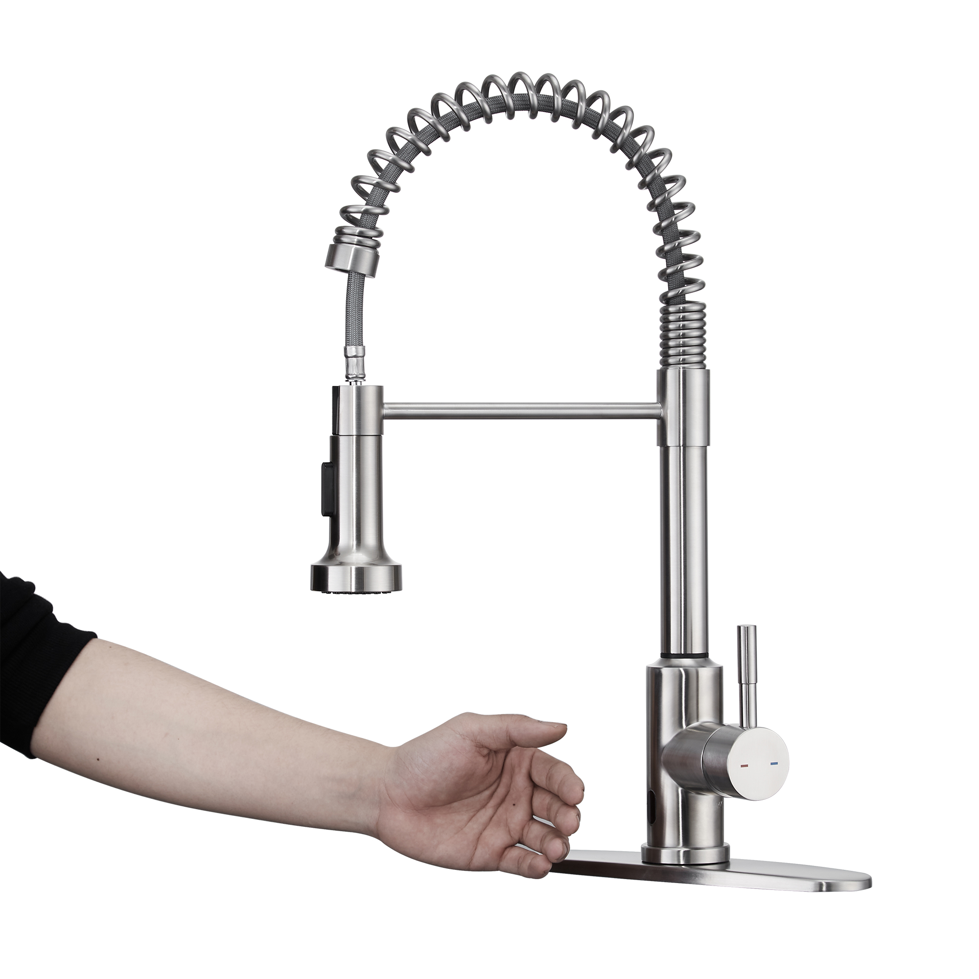 CF-15049-MPH Nickel Kitchen Faucet With Pull-down Spray-Arrisea
