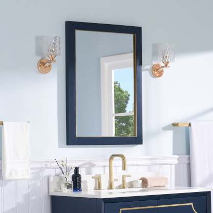 24 in. W x 32 in. H Framed Rectangular Beveled Edge Bathroom Vanity Mirror-Arrisea