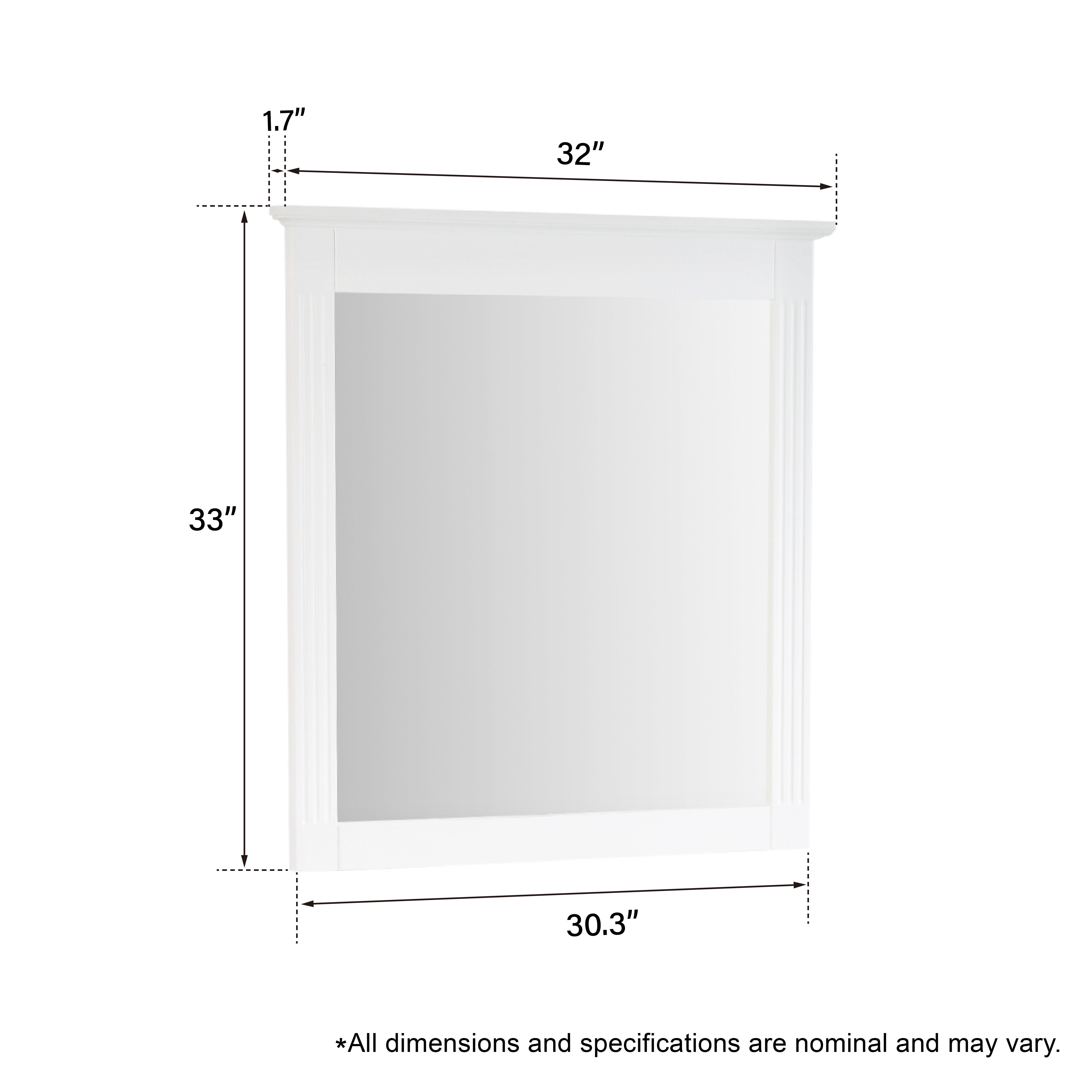 32 in. W x 33 in. H Wall-Mounted Wooden Framed Vanity Mirror Makeup Bathroom Wall Mirror-Arrisea