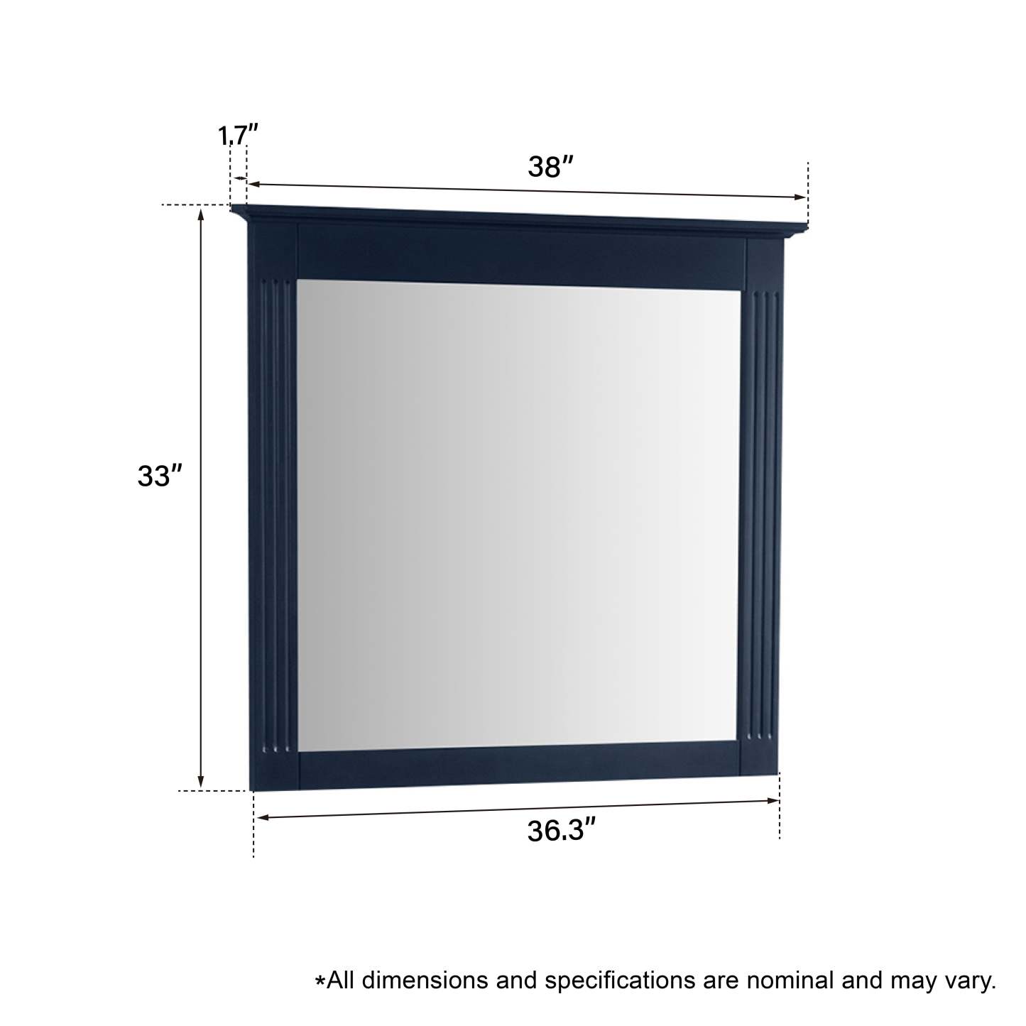 38 in. W x 33 in. H Solid Wood Bathroom Vanity Mirror-Arrisea