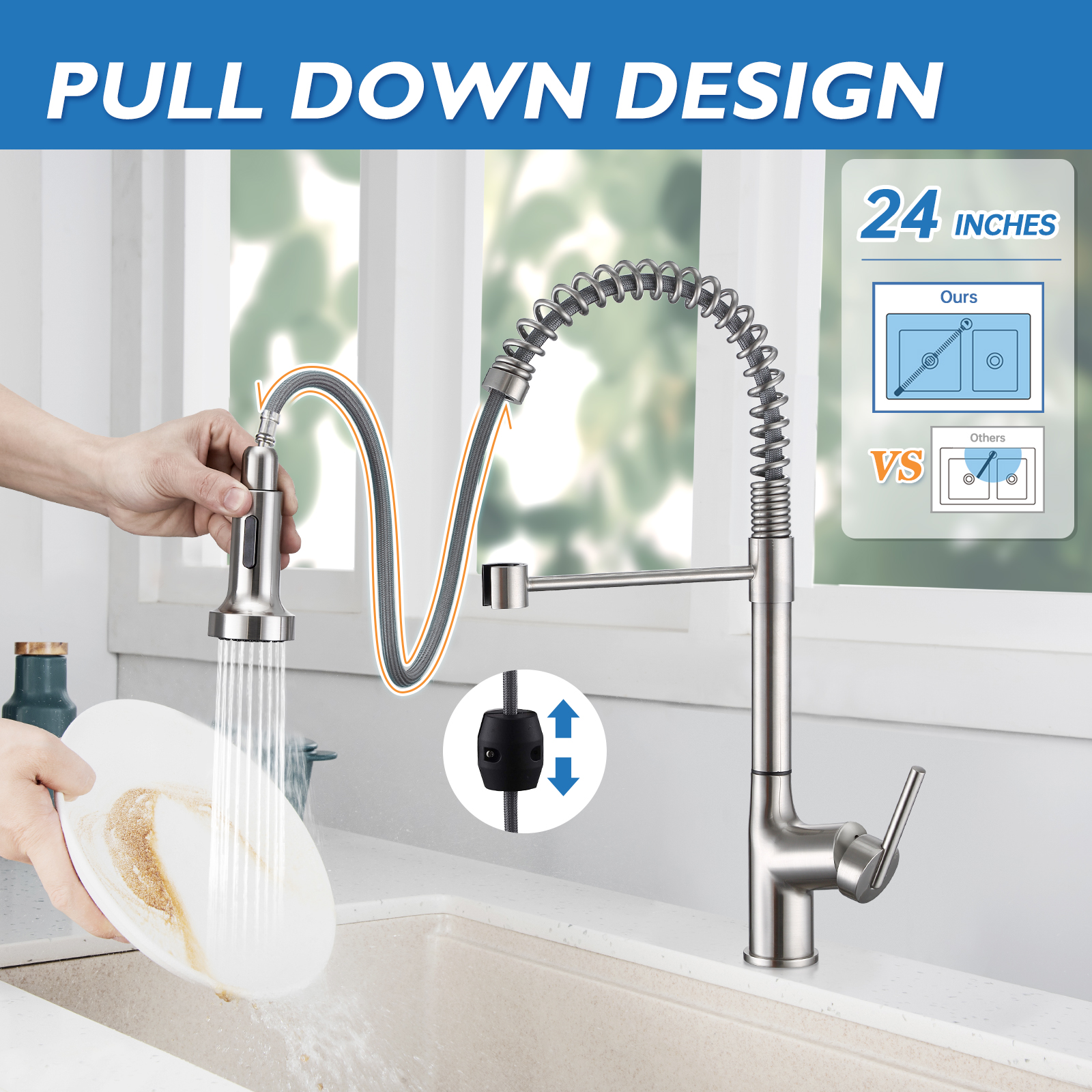 CF-15011 pull down kitchen faucet-Arrisea