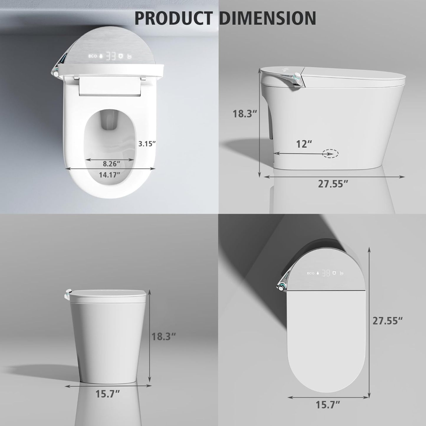 Smart Toilet with Bidet Built in,G7A09S-Arrisea