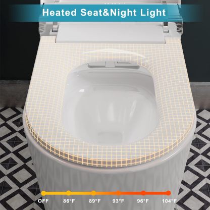 Smart Toilet with Bidet Built in, Foot Sensing Modern Toilet Bidet Combo with Auto Flush, Remote Control Warm Water, Elongated Heated Bidet Seat, Dryer, Built-in Water Tank, LED Light-Arrisea