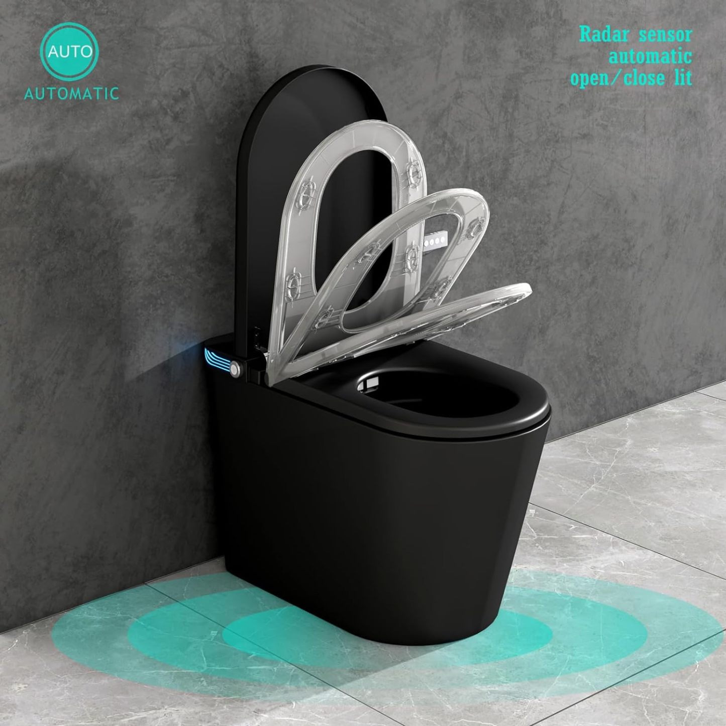 Black Smart Bidet Toilet TA056B-Arrisea