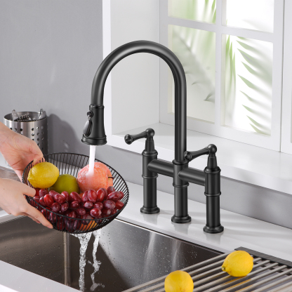 CF-15082 Black Pull Down Kitchen Faucet-Arrisea