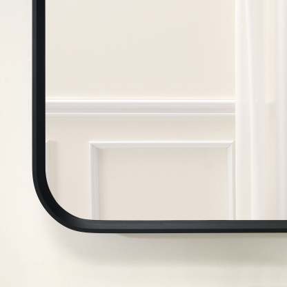 24-in W x 36-in H Black Rectangular Framed Bathroom Vanity Mirror-Arrisea