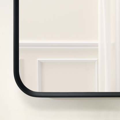 30-in W x 36-in H Black Rectangular Framed Bathroom Vanity Mirror-Arrisea