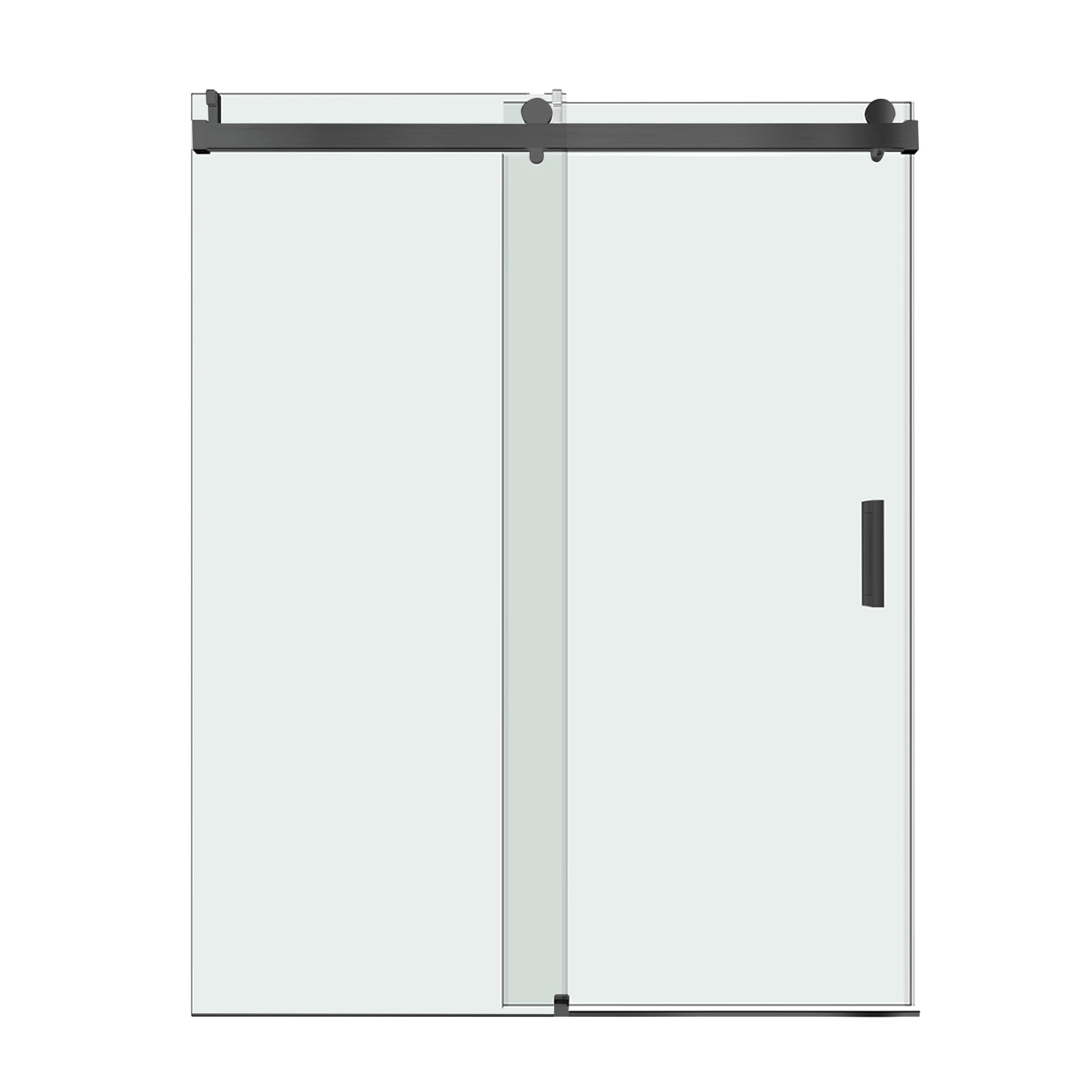 60 in W. x 76 in H. Single Sliding Shower Door with Soft-Closing Barn Door Sliding with 3/8 in Clear Tempered Glass-Arrisea