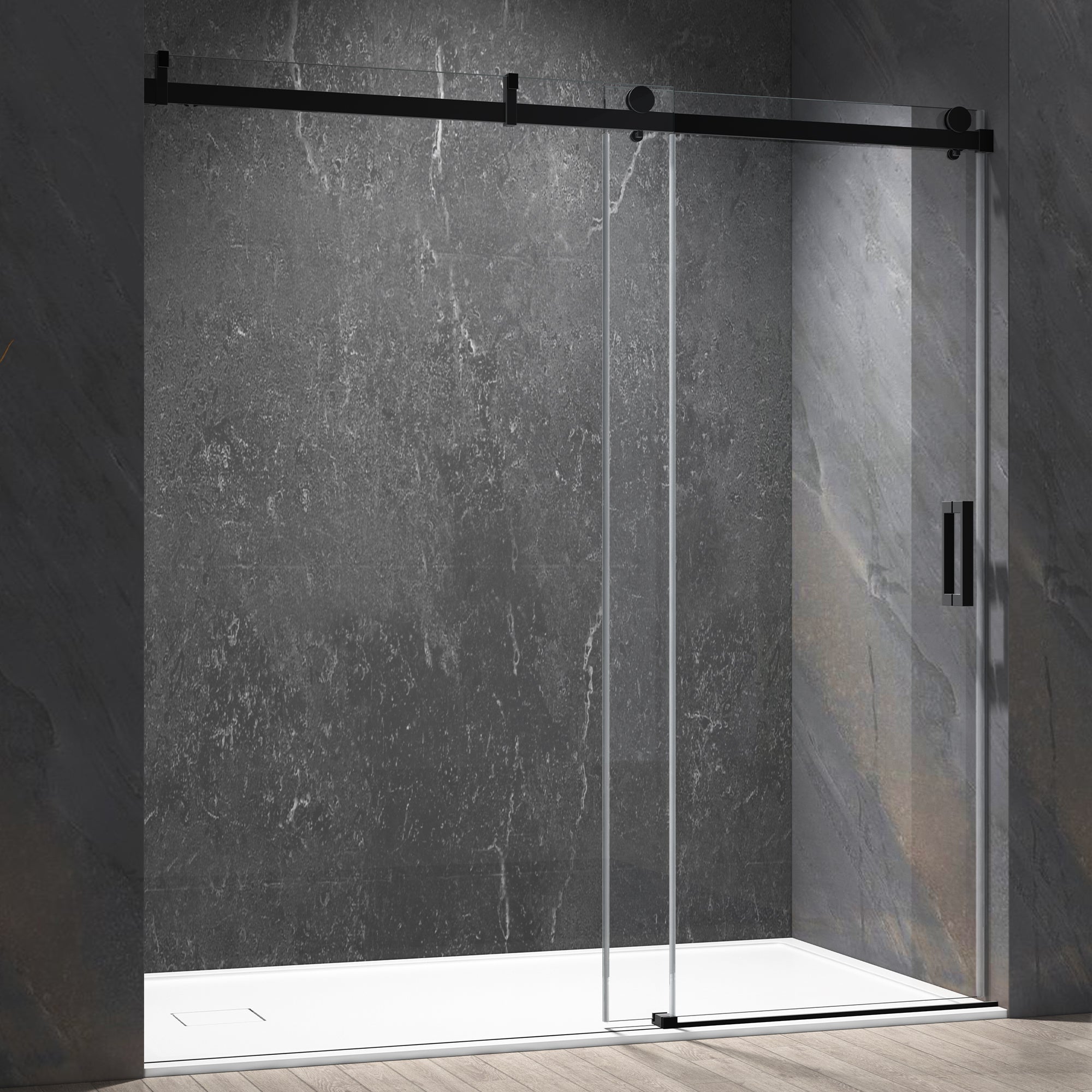 60 in. W x 76 in. H. Frame Less Single Inline Shower Door-Arrisea