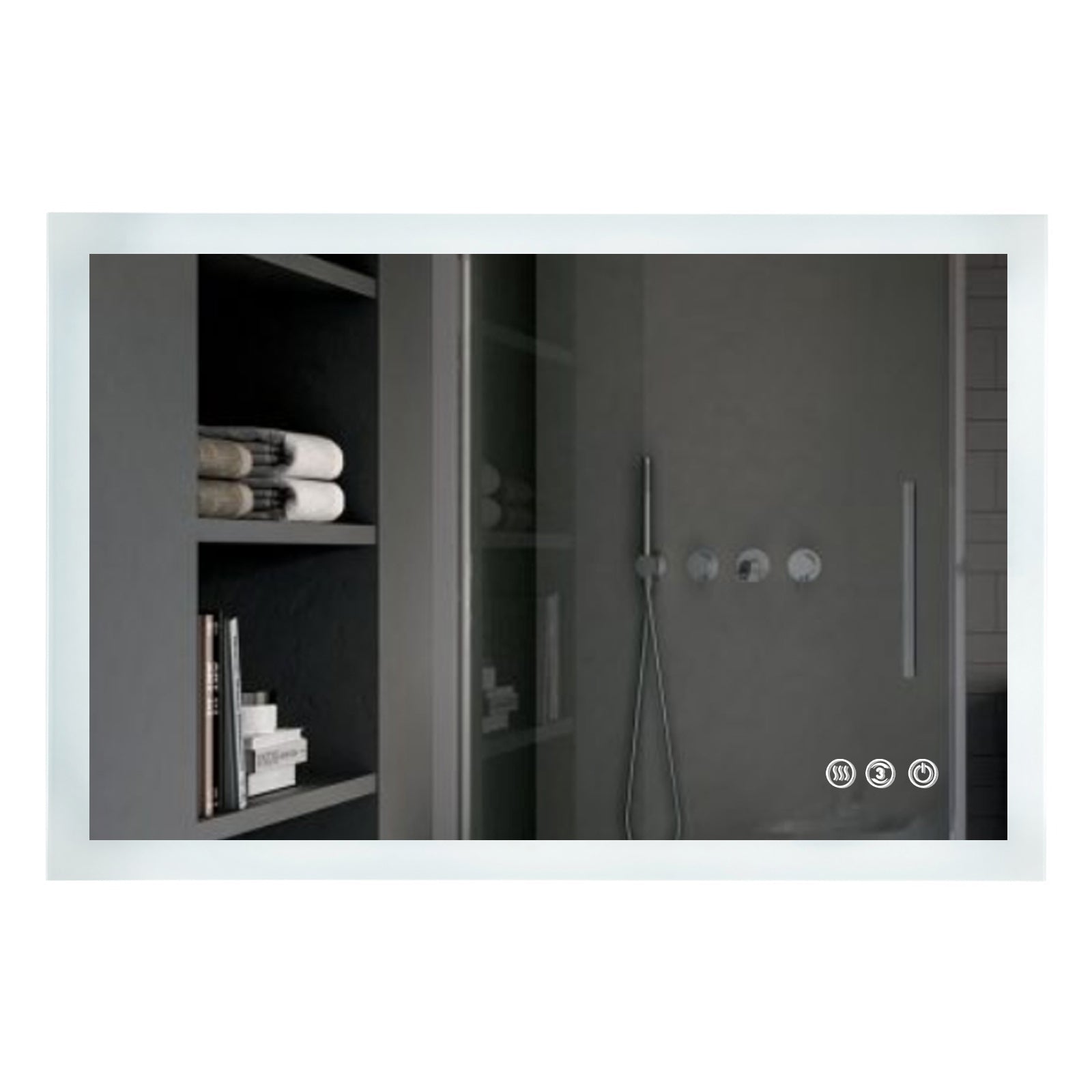 40 in. W x 24 in. H D Frameless LED Bathroom Mirror-Arrisea