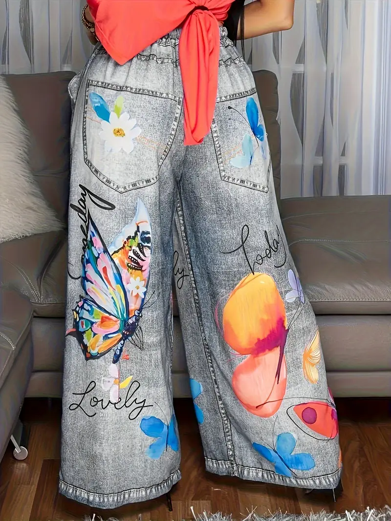 womens boho palazzo pants lightweight wide leg trousers with vibrant multicolor floral abstract print loose fit maxi length pants with drawstring waist belt loop closure for spring summer casual to semi formal outfits machine washable bohemian style in blue orange   green   white   modal trousers for women strechy skirt pants womens pants dance pants for women mixed color 0