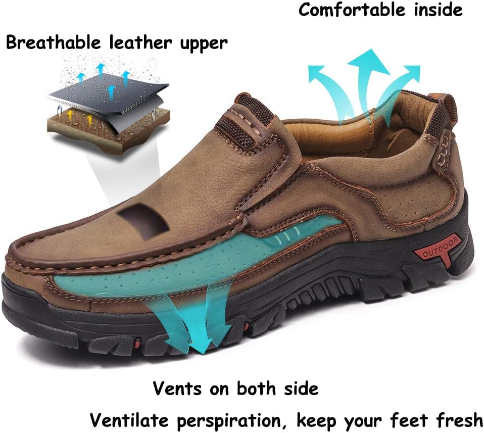 Men's Leather Slip-on Casual Walking Shoes