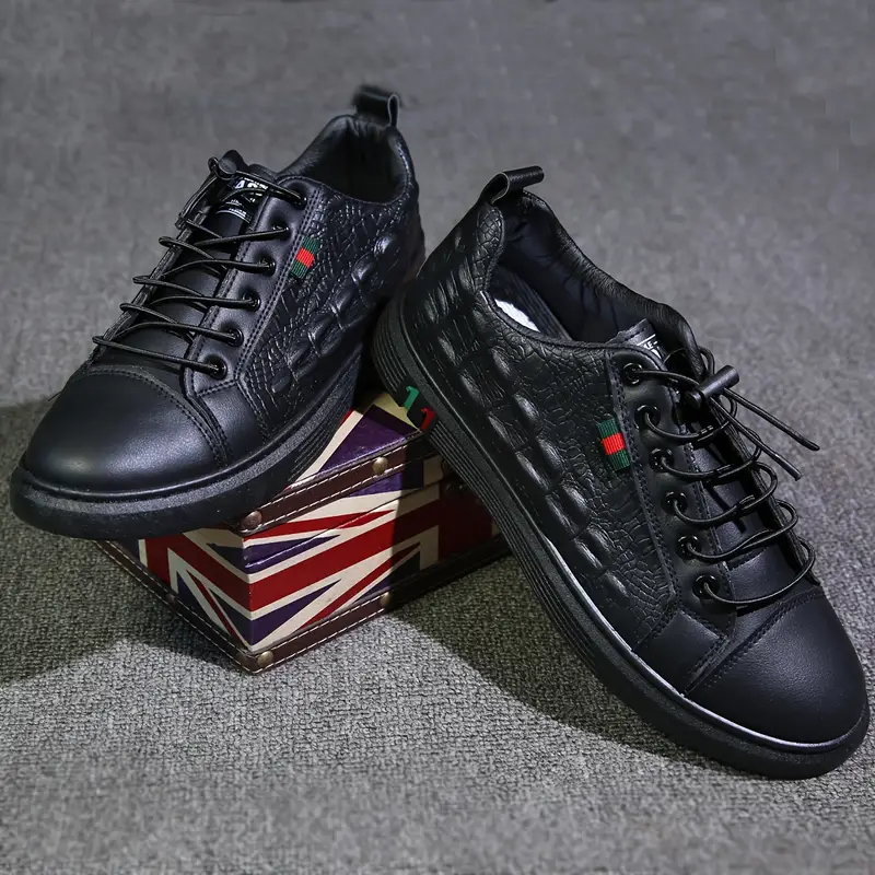 mens trendy solid skate shoes comfy non slip casual vintage sneakers for mens outdoor activities details 3