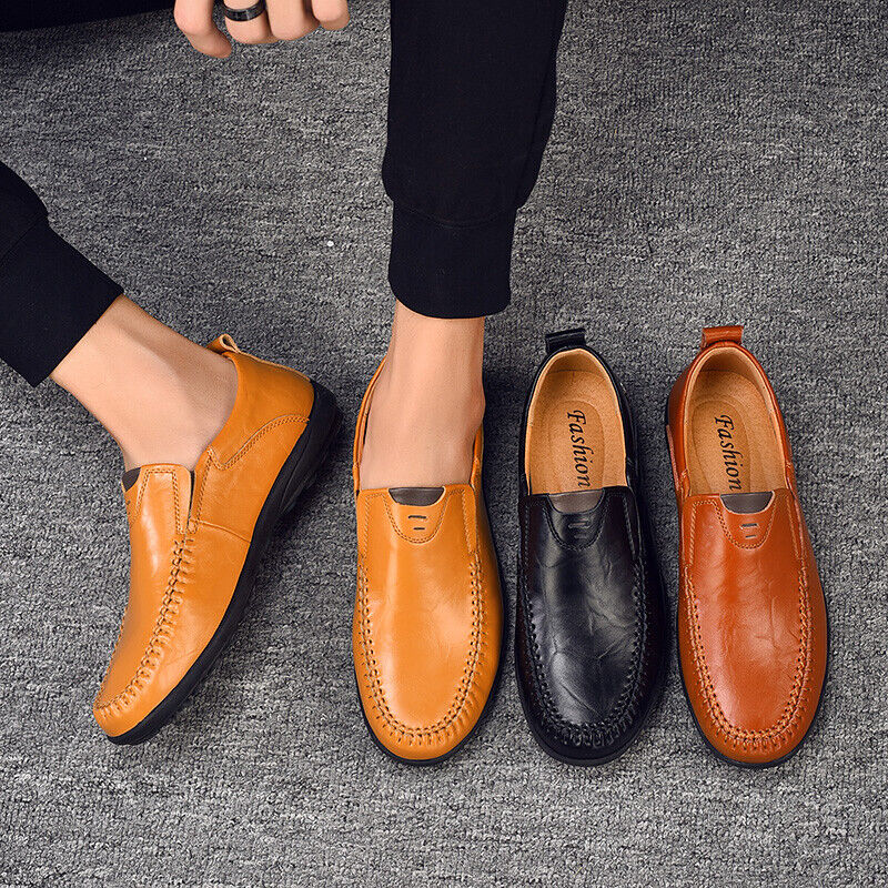 Men&rsquo;s Casual Leather Fashion Slip-on Loafers Shoes Comfortable Driving Size 13 - Picture 9 of 12