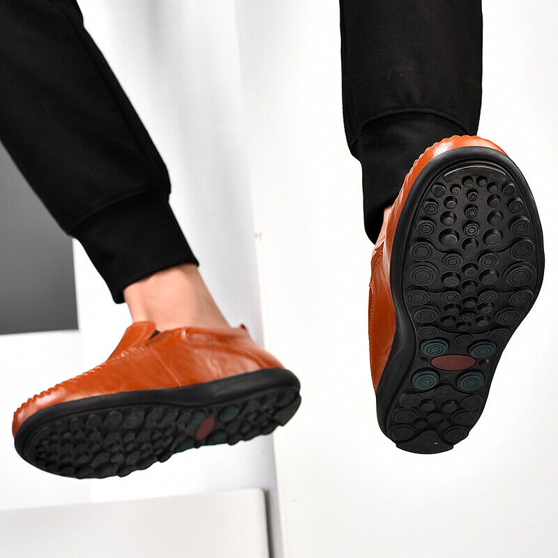 Men&rsquo;s Casual Leather Fashion Slip-on Loafers Shoes Comfortable Driving Size 13 - Picture 7 of 12