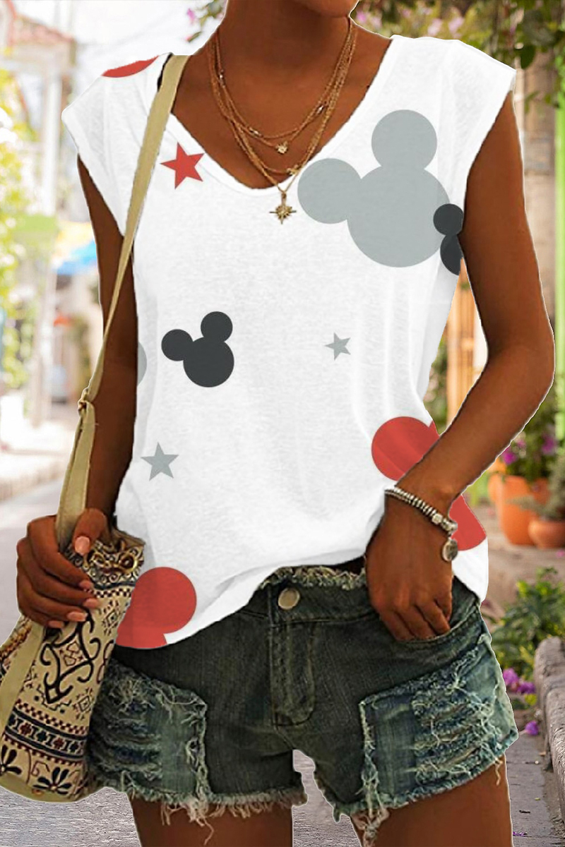 Women's Cute Cartoon Print Sleeveless Tank Top