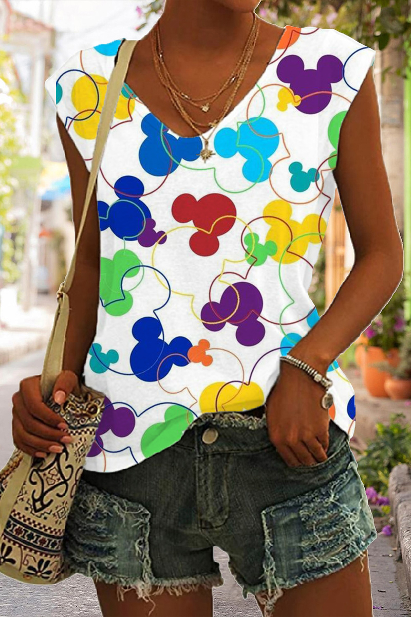 Women's Cute Cartoon Print Sleeveless Tank Top