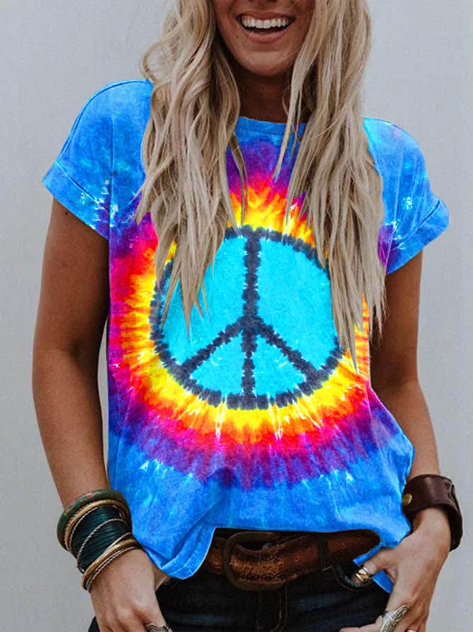 🔥Women's Hippie Tie Dye Printed T-Shirt🔥