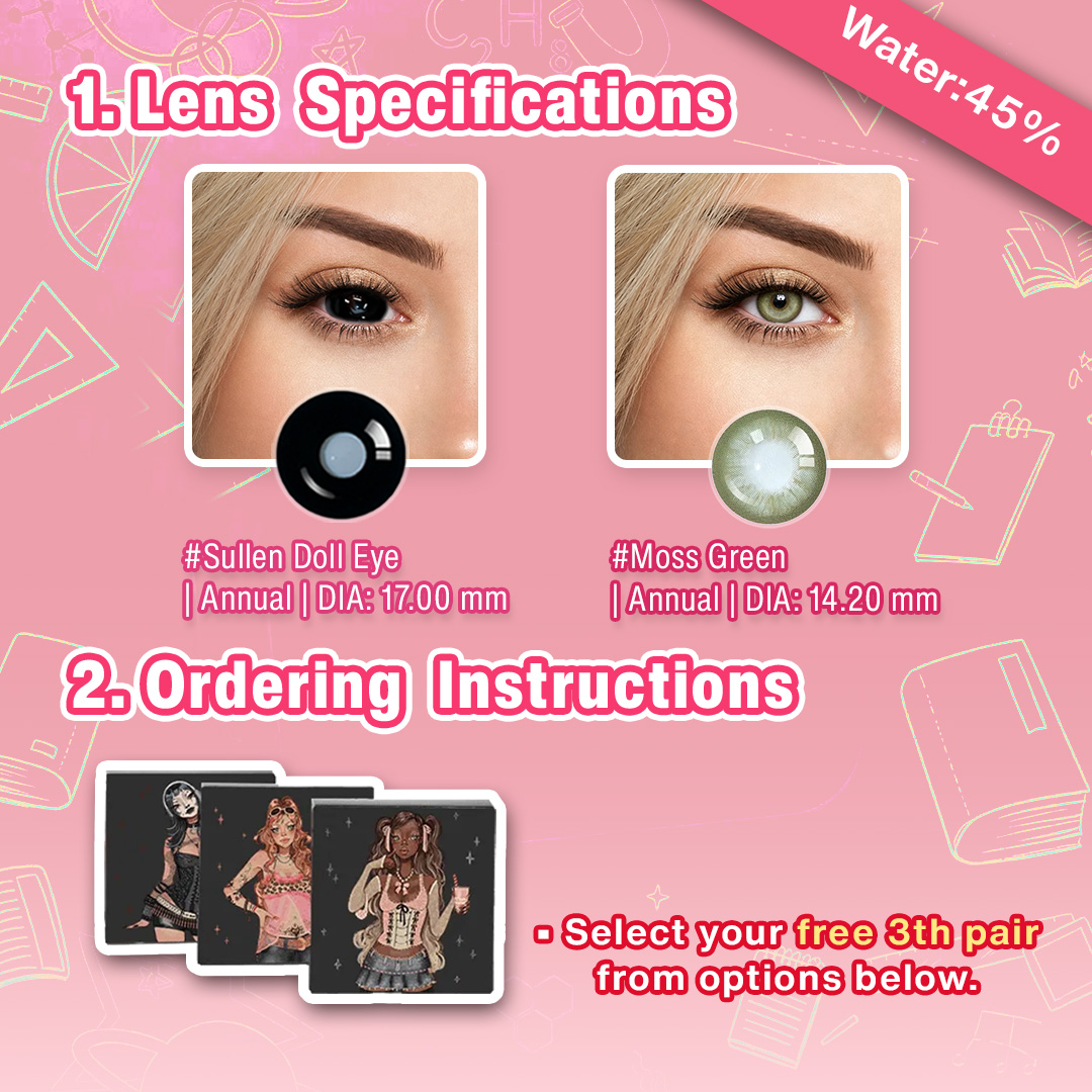 Back to School X 3 Pairs Black Bigger Eye Set | 17mm (Customized✨)