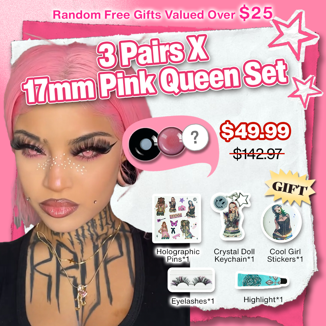 3 Pairs X 17mm Pink Queen Set (Customized✨) 