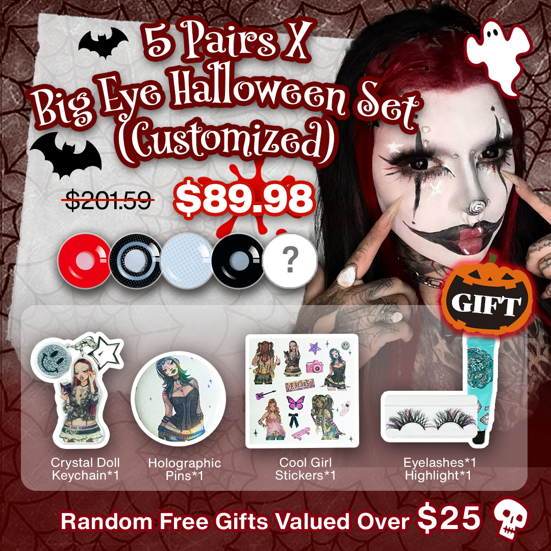 5 Pairs X Big Eye Halloween Set (Customized✨)