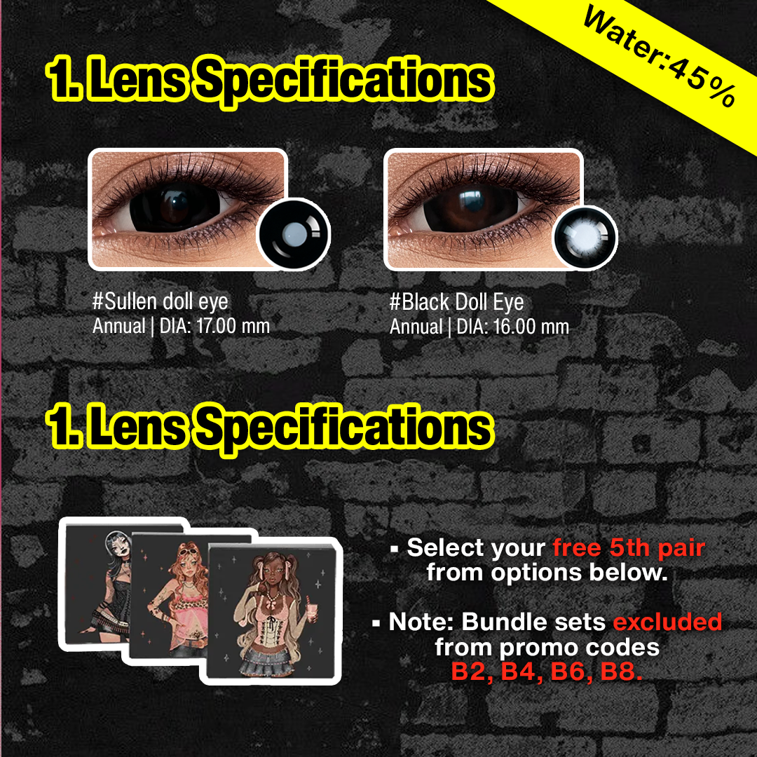 3 Pairs X Bigger Black Doll Eye Set (Customized✨)