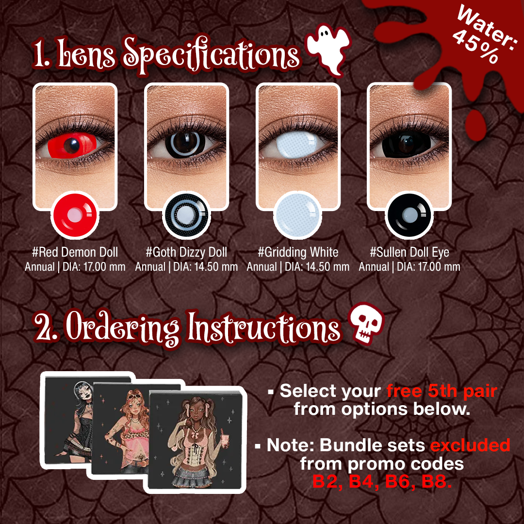 5 Pairs X Big Eye Halloween Set (Customized✨)