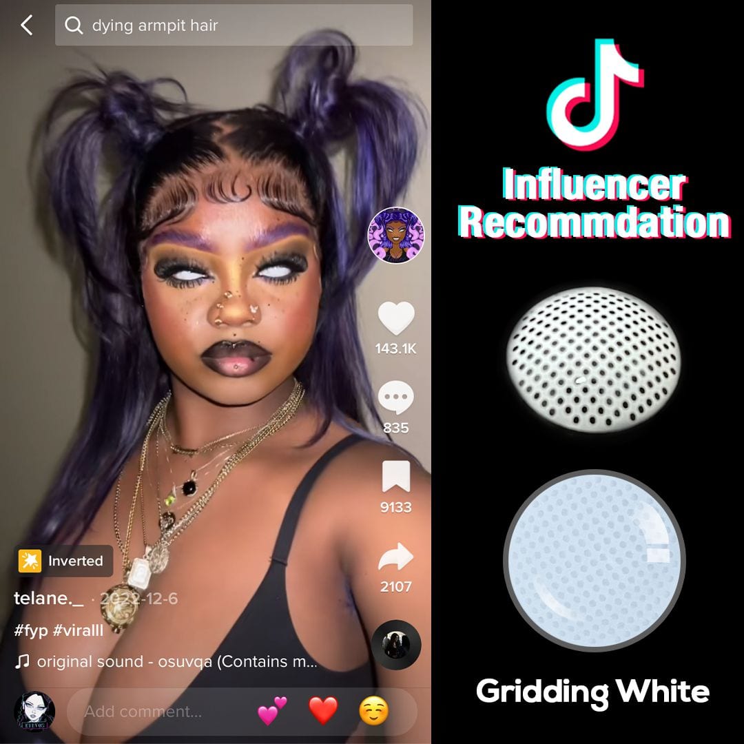 Cat's Gridding White Contact Lenses