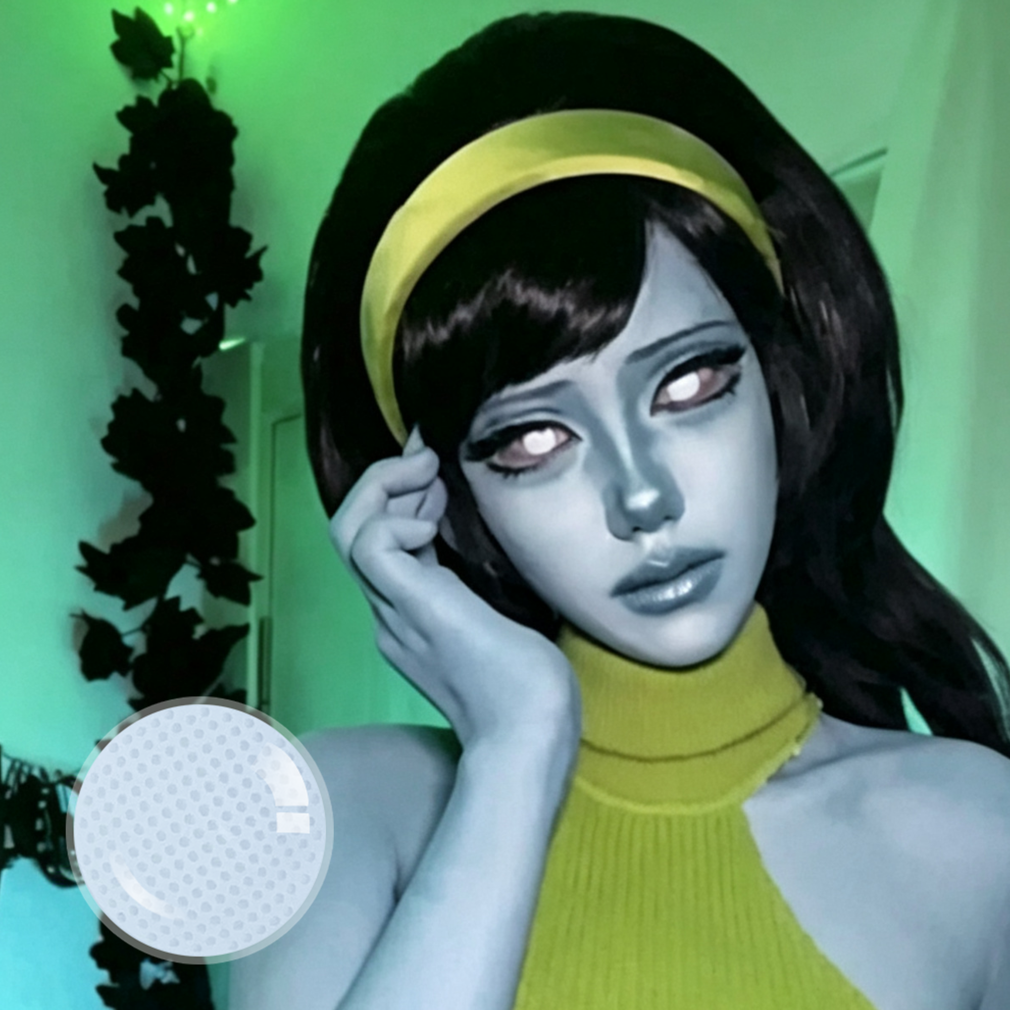he.xiu4 X Luciateursoul's Gridding White (Halloween) Contact Lenses