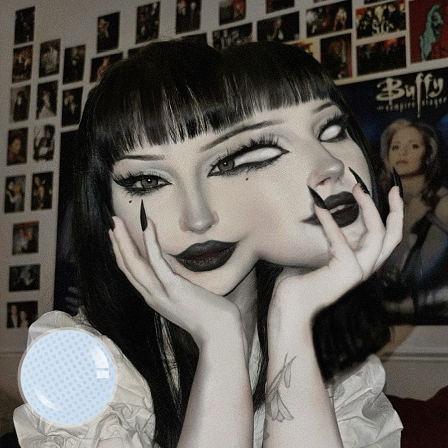 Genevieve's Gridding White Contact Lenses