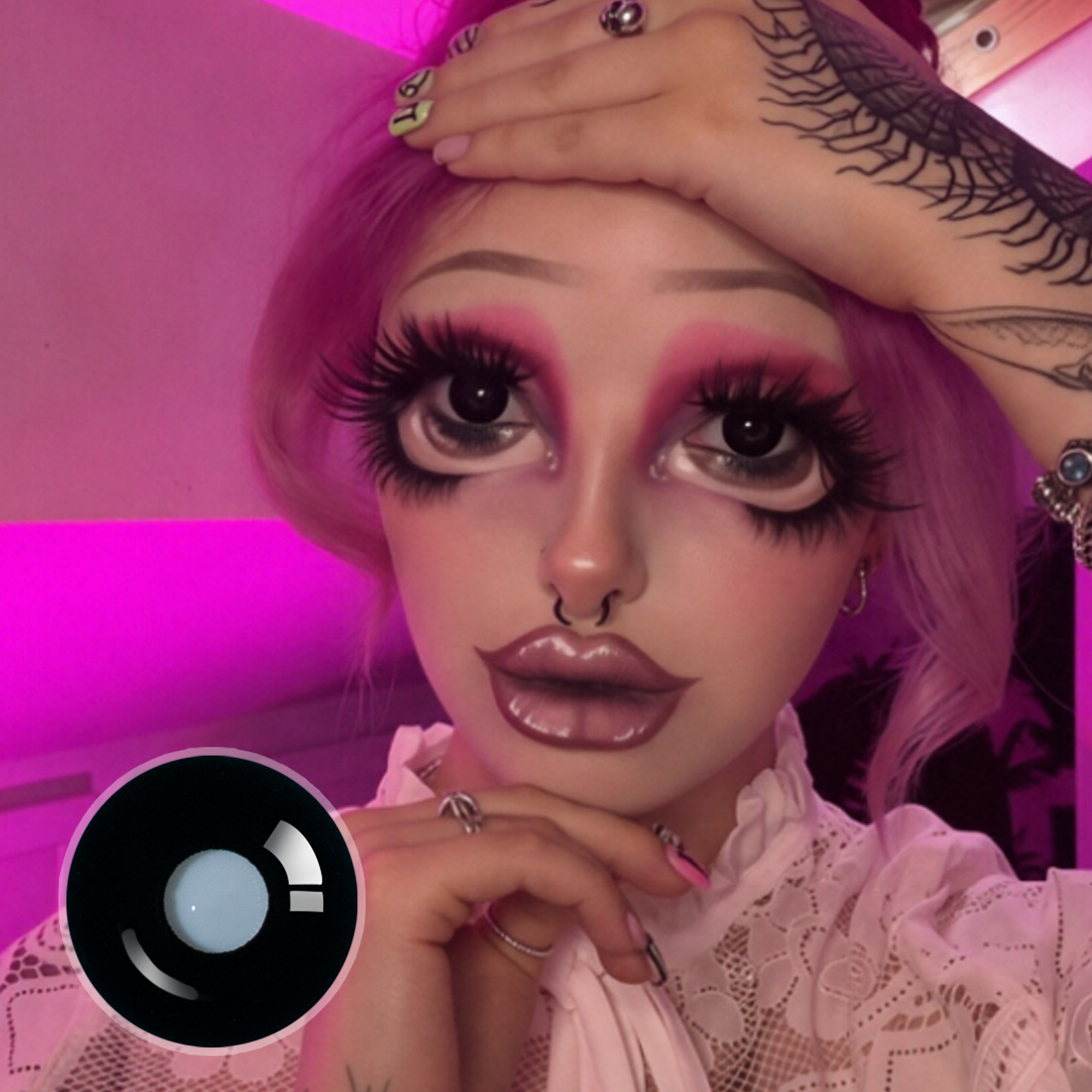 nbacatgirl X Sullen Doll Eye | Enlarge | Black | 17mm | Mini Sclera | 1 Year