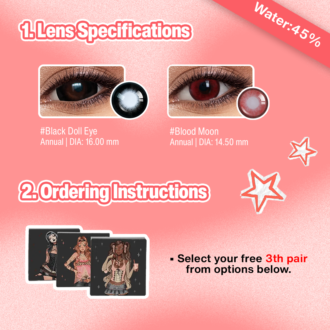 3 Pairs Black Doll Eye Set l Black l Doll l 1 Year (Customized✨)