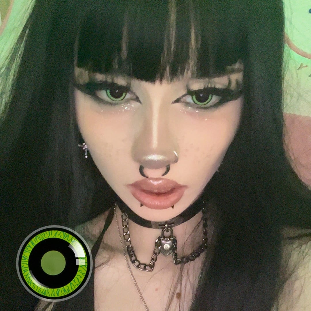 Dilated Green Contact Lenses
