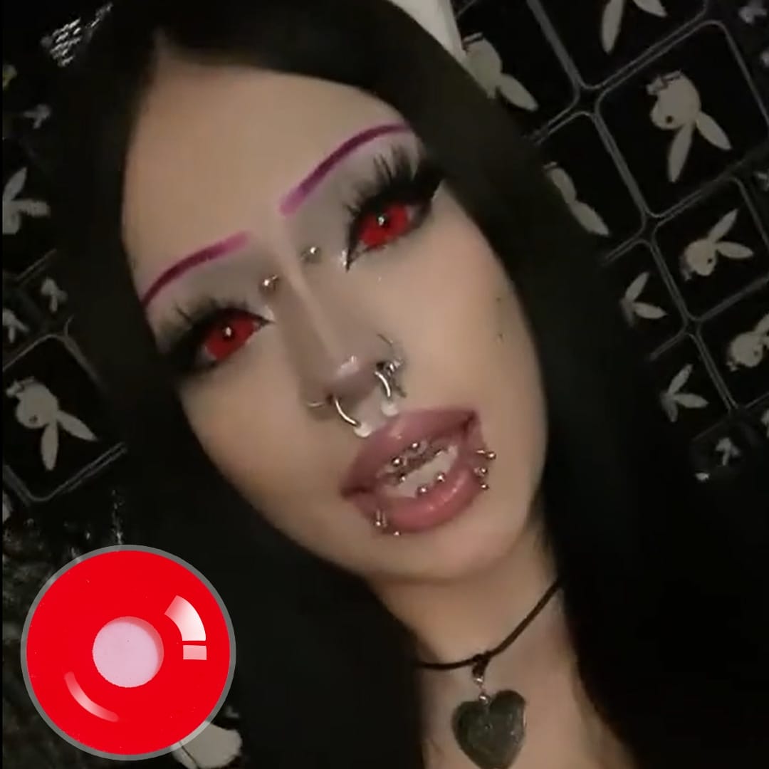 Val3galore'S Red Demon Doll Eye Mini Sclera Contact Lenses (17MM)