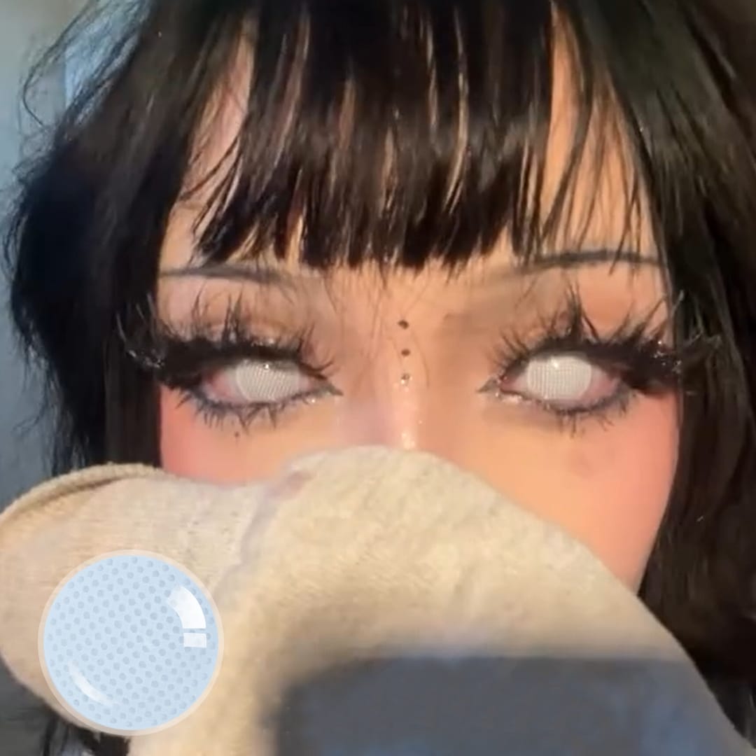 Gridding White Contact Lenses