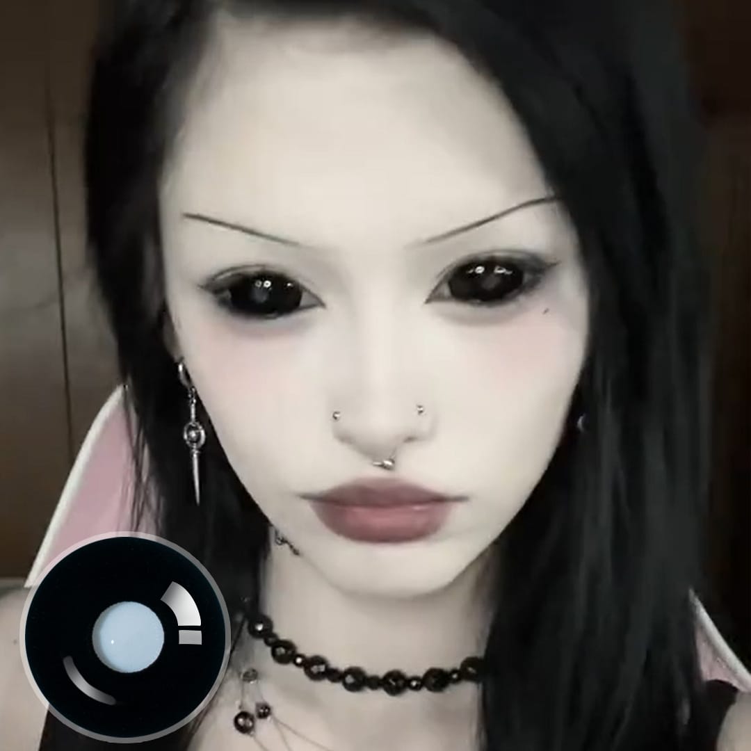 Amglamm's Dark Demon Doll Eye 22mm Full Sclera Contact Lenses