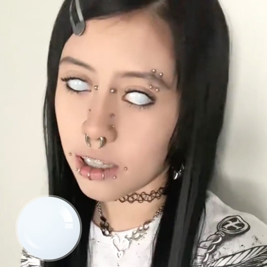 Carson's Blind Moody White Contact Lenses