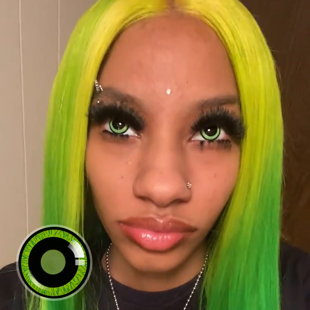 Z6tir's Dilated Green Contact Lenses(12 months of use)