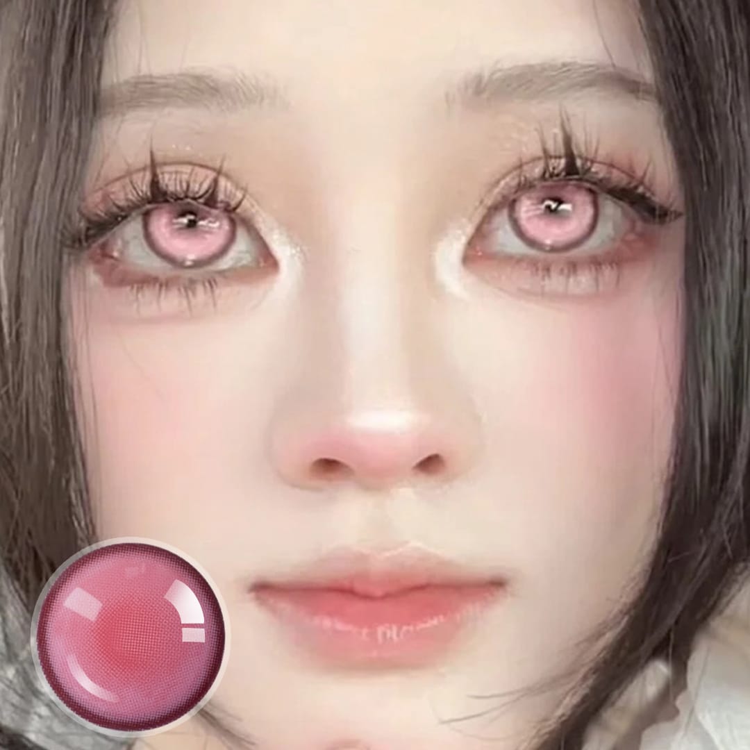 Pink Mist Blind Contact Lenses