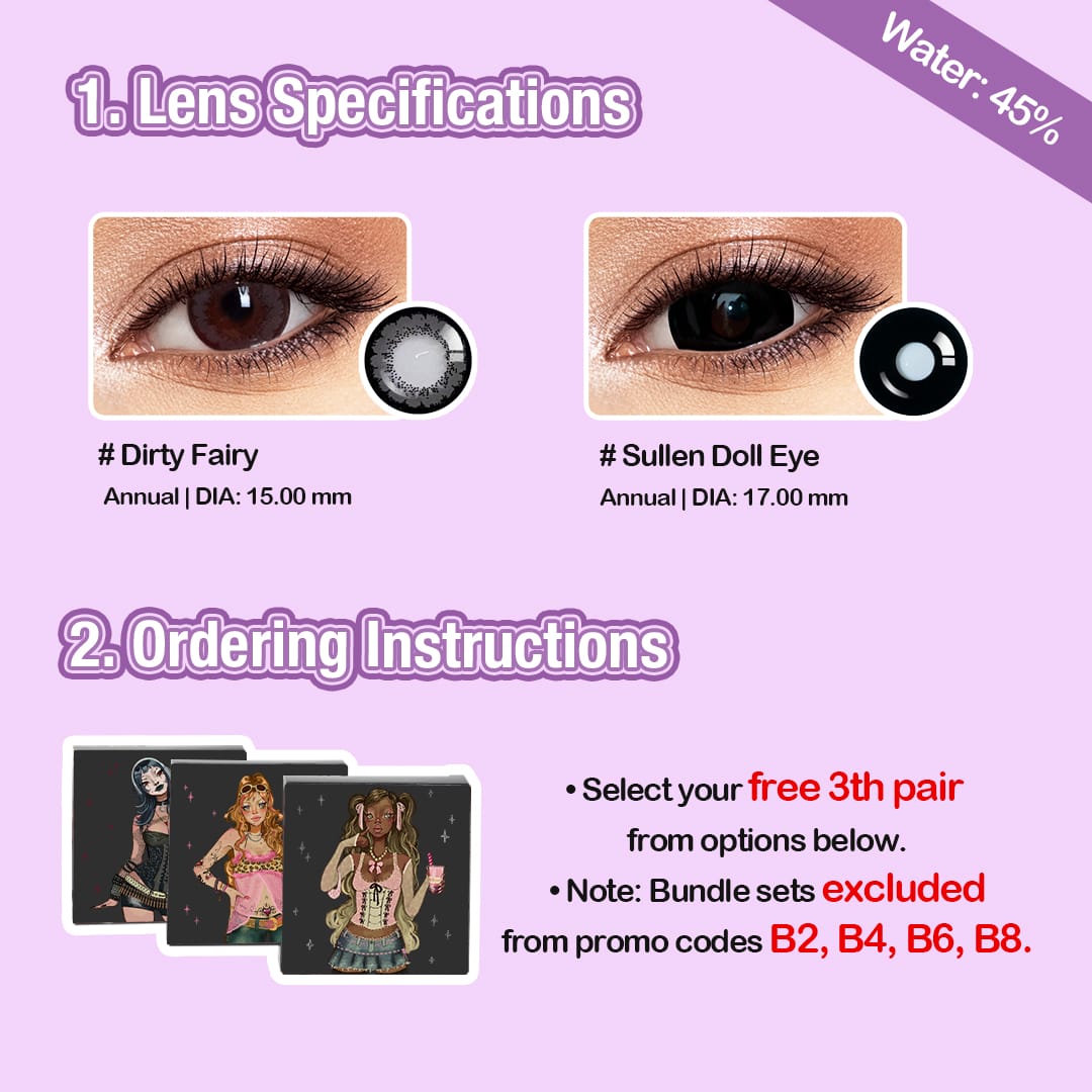 3 Pairs X Black Dolly Set (Customized✨)