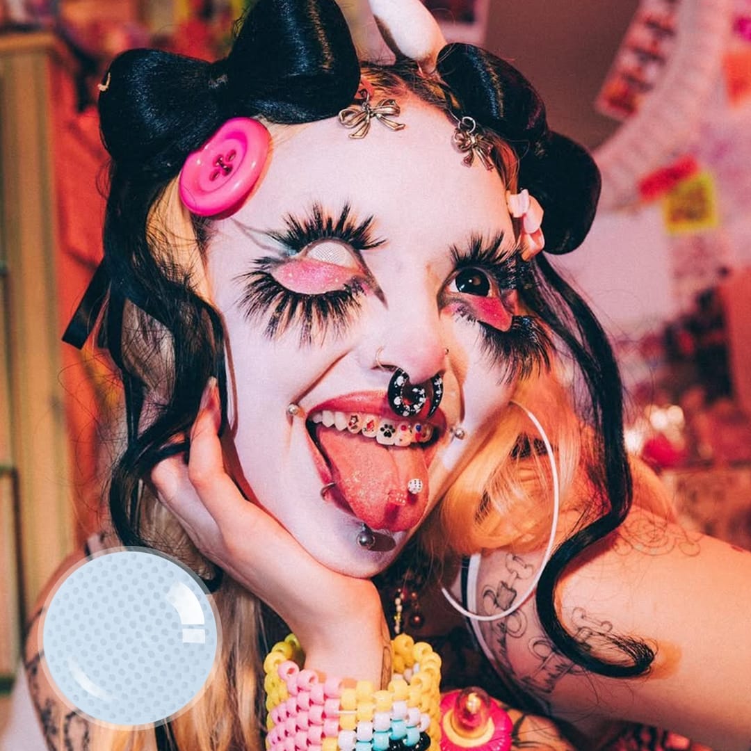 Gridding White (Halloween) Contact Lenses
