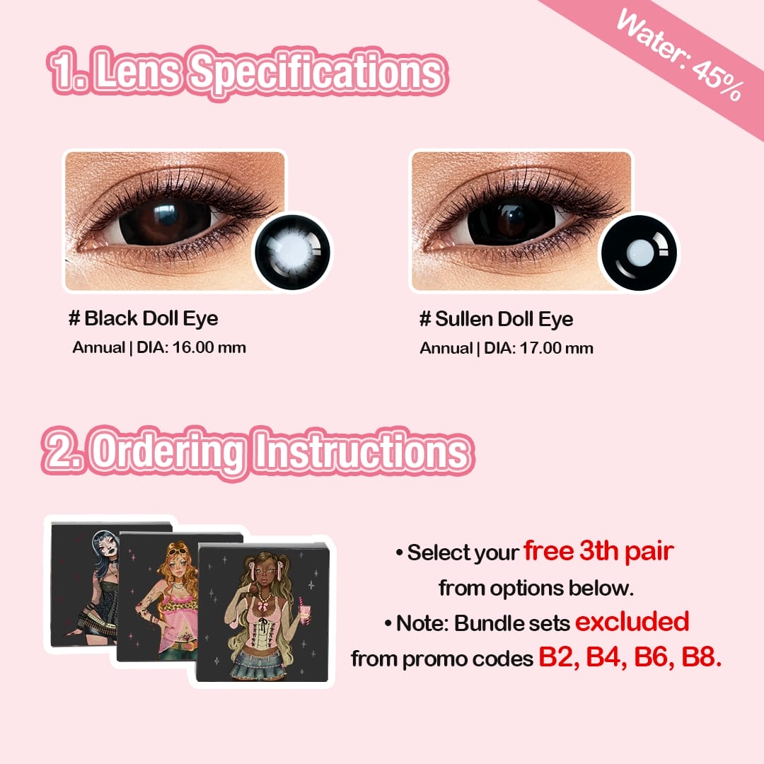 3 pairs X 17mm Eye Enlarged Set (Customized✨)