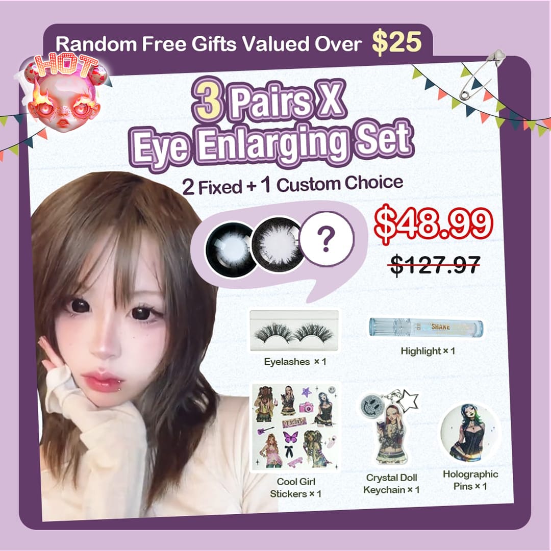 3 Pairs X Eye Enlarging Set (Customized✨)