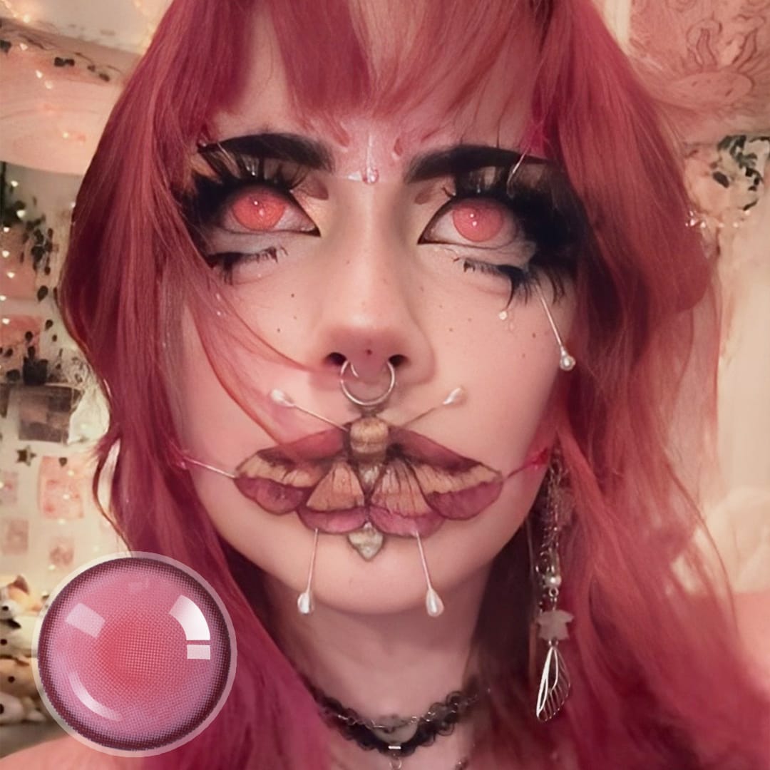 Strwbrryy's Pink Mist Blind (Halloween) Contact Lenses