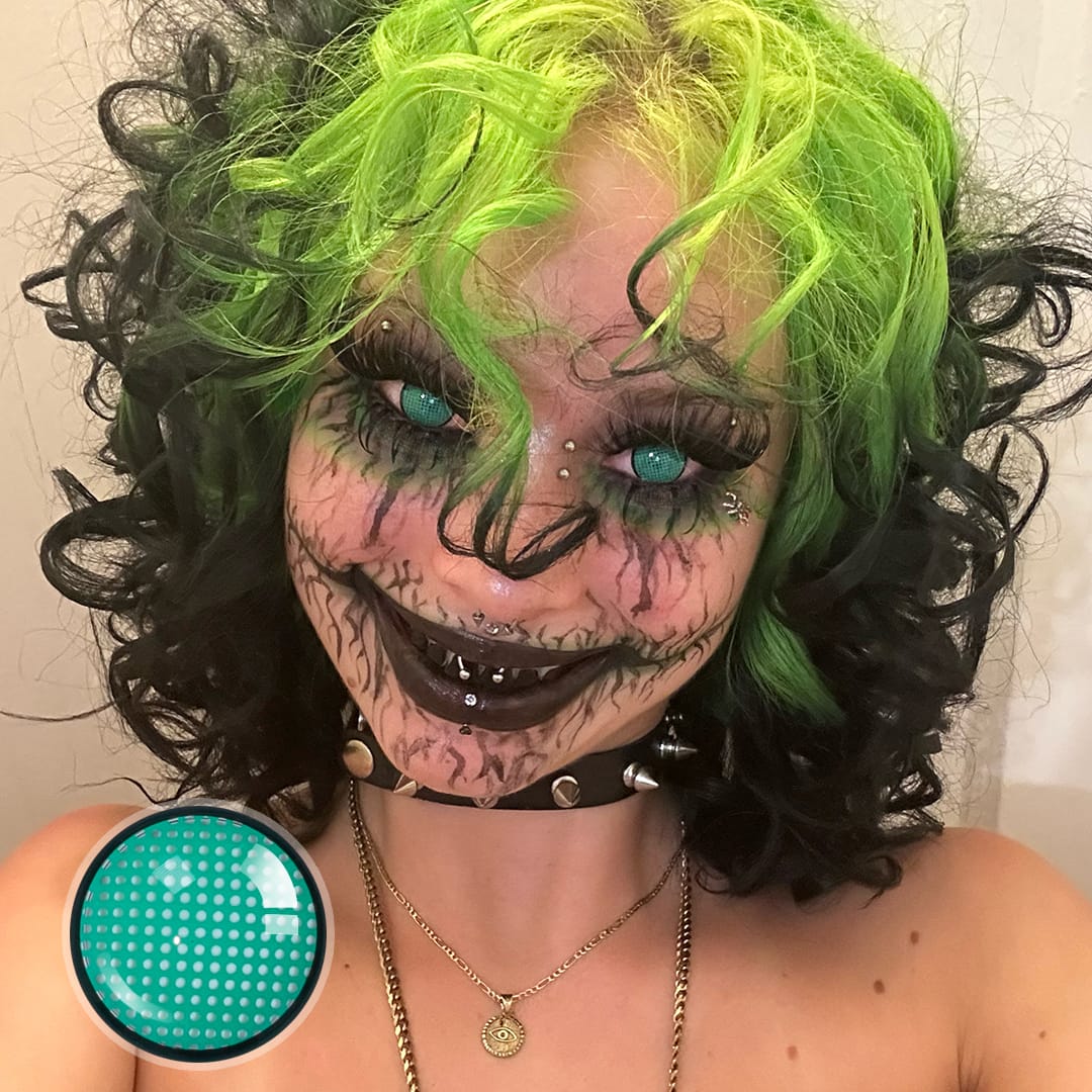 Gothamdemon's Gridding Green Contact Lenses