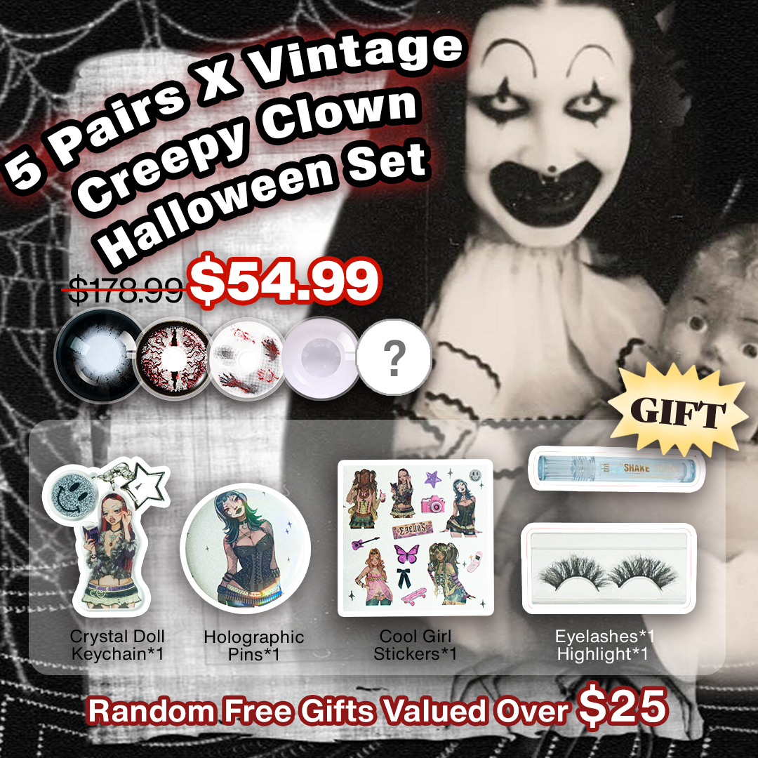 5 Pairs X Vintage Creepy Clown Halloween Set | Enlarge (Customized✨)