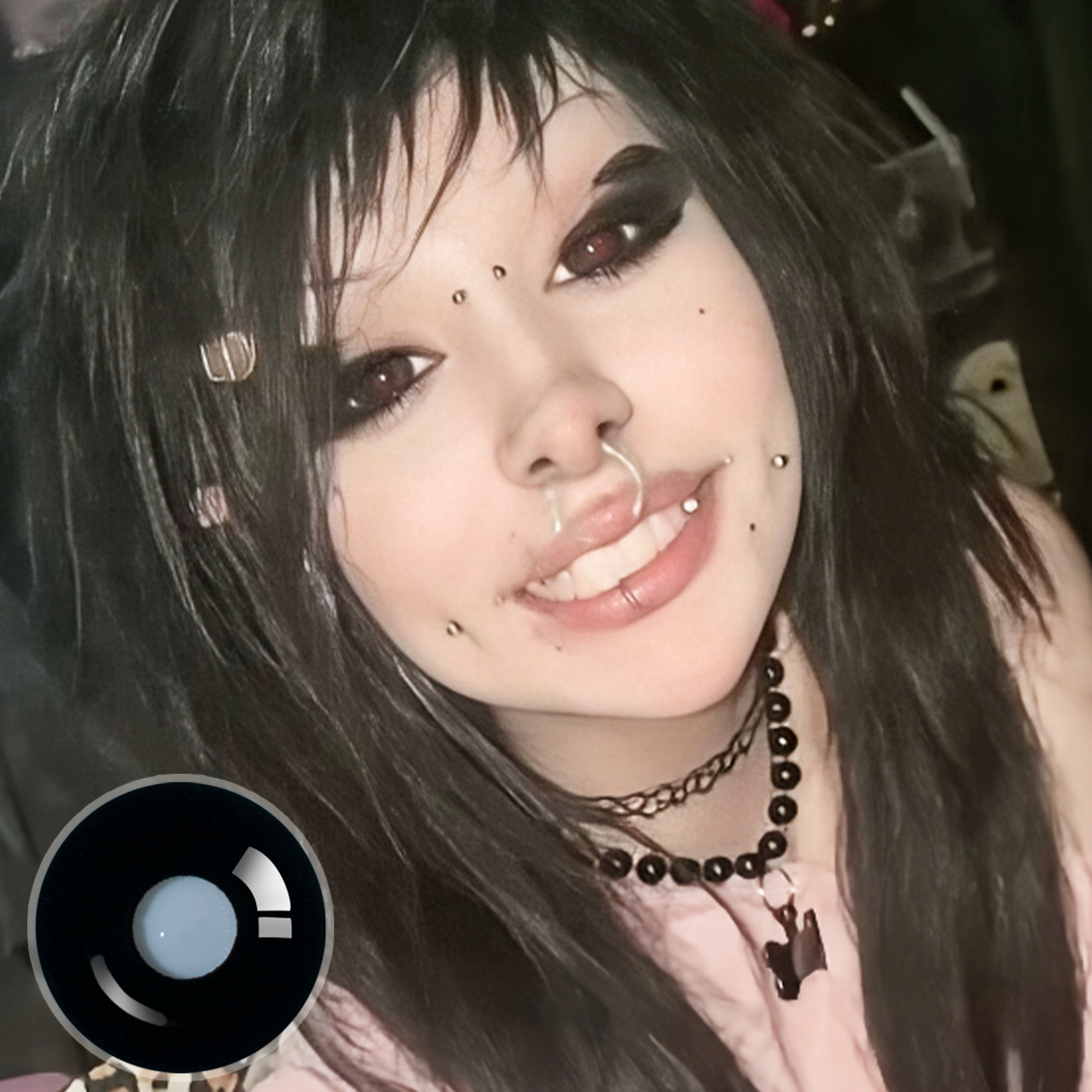 i_l0ve_my_cat3 X Sullen Doll Eye (Halloween) | Enlarge | Black | 17mm | 1 Year